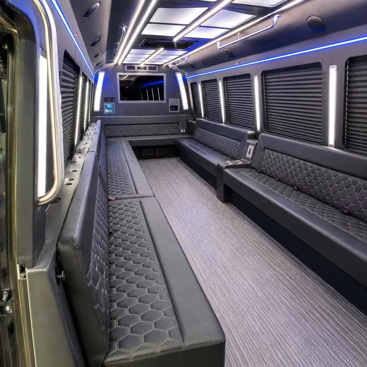 30 passenger party bus inside