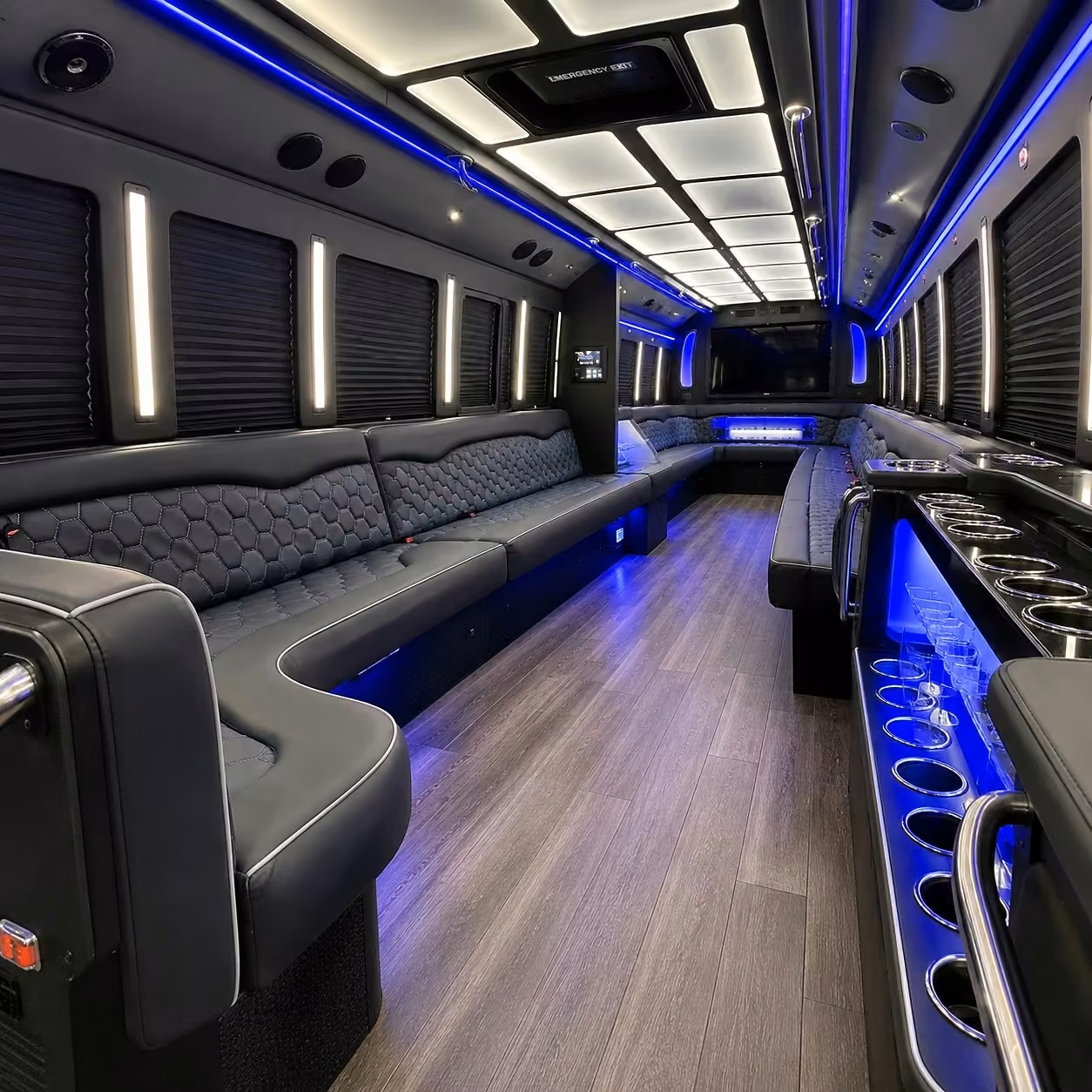 30 passenger party bus interior